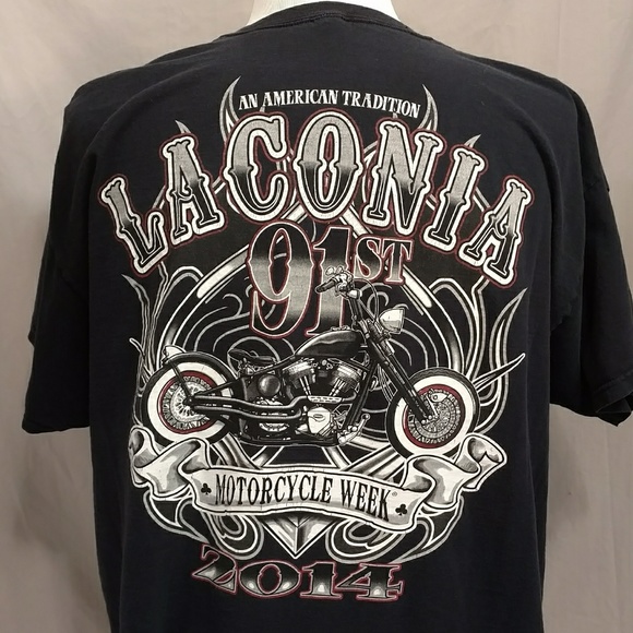Lanconia Motorcycle Week 2014 T Shirt 91st Year XL - Picture 3 of 8